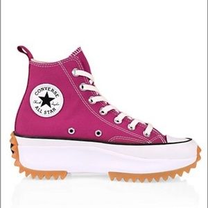 Brand New Converse Run Star Hike Canvas High Top Sneakers in Magenta